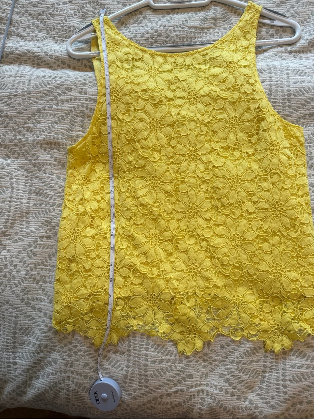 BB Dakota Yellow Floral Lace Sleeveless Top – Size S - Picture 9 of 9